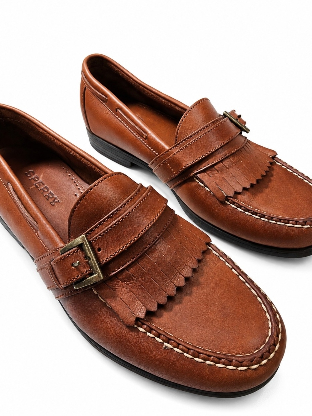 Sperry Leather Kiltie Loafers Brown Slip On Shoes Men’s Size 11 Classic Prep